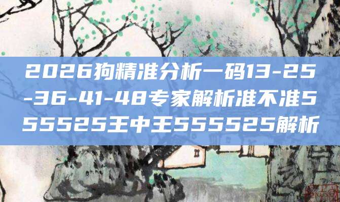 2026狗精准分析一码13-25-36-41-48专家解析准不准555525王中王555525解析